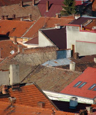 inşa alanında gösterilen çatı arasında kentsel sahne