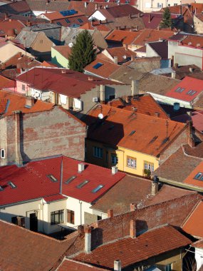 inşa alanında gösterilen çatı arasında kentsel sahne
