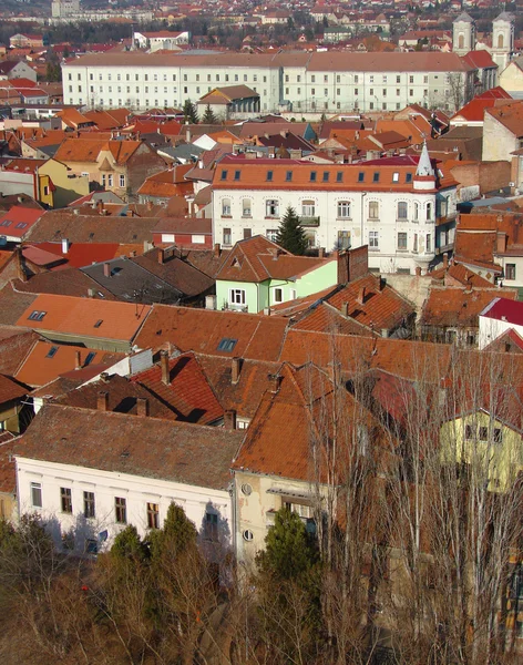 Stadsbilden i bebyggt område visar hustaken — Stockfoto