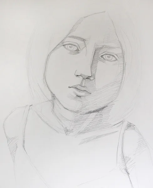 Ilustrowany portret dziecka — Zdjęcie stockowe