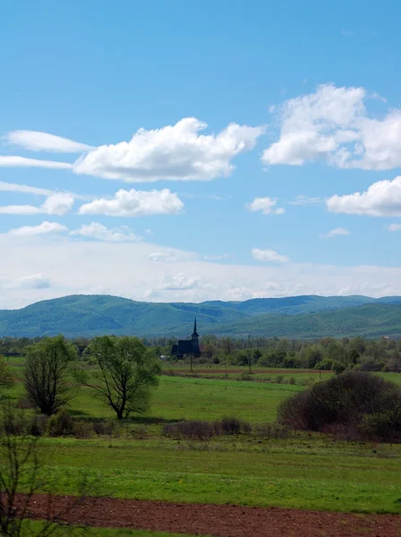 PRZEWODNICZĄCY LANDSCAPE Z CLOUDY Sky — Zdjęcie stockowe