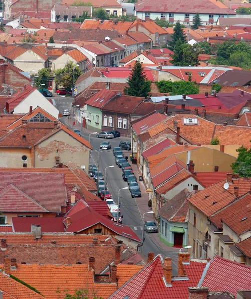 Stedelijke scène over opgebouwd gebied tonen daken — Stockfoto