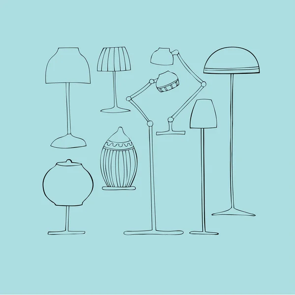 Illustrated lamps — ストック写真