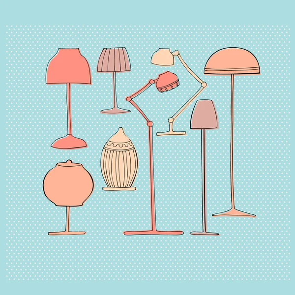 Illustrated lamps — ストック写真