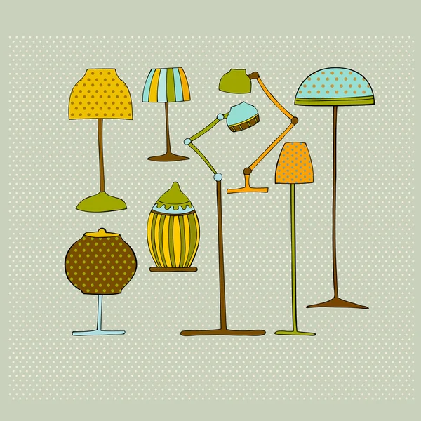 Illustrated lamps — ストック写真