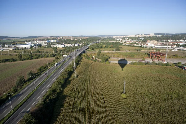 Demiryolları, yollar, factorie son derece detaylı hava Şehir Manzaralı — Stok fotoğraf