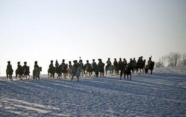 siluetleri at savaşçı, austerlitz Muharebesi