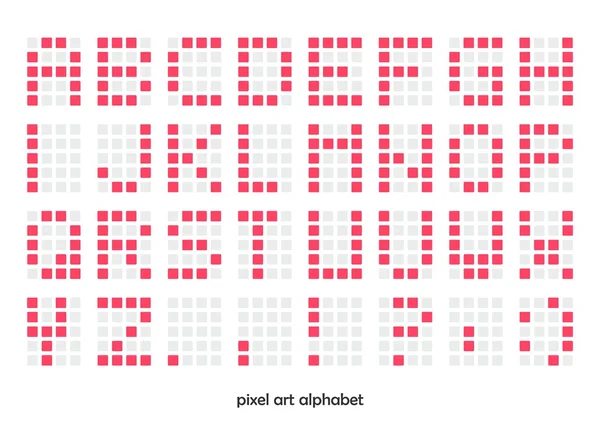 Pixel art alphabet font — Stock Vector