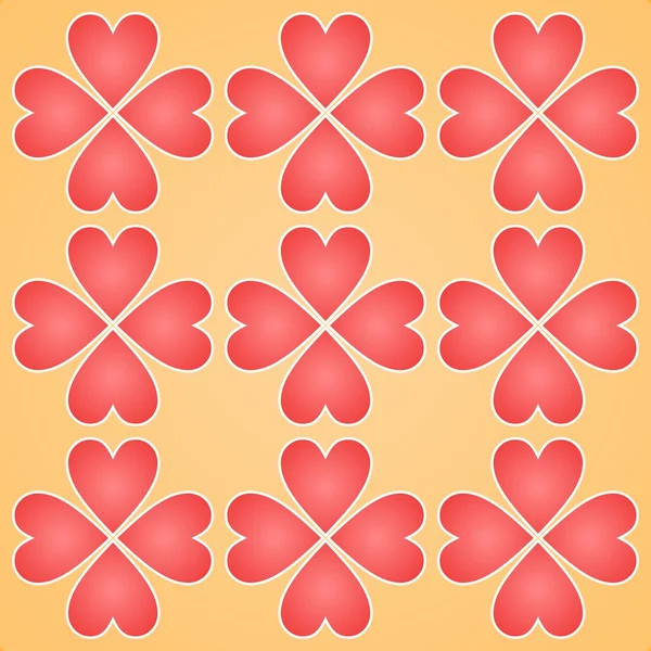 Corazón rojo patrón de fondo sin costuras — Archivo Imágenes Vectoriales