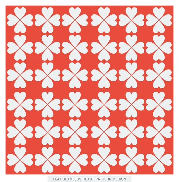 Red flat seamless heart pattern design — Stock Vector