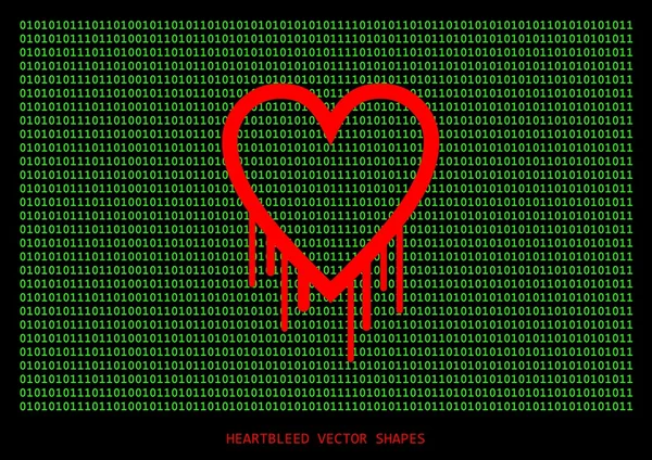 Heartbleed openssl bug vector shape, bleeding heart — Stock Vector