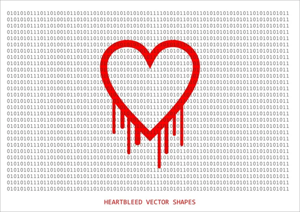 Heartbleed openssl bug vector shape, bleeding heart — Stock Vector