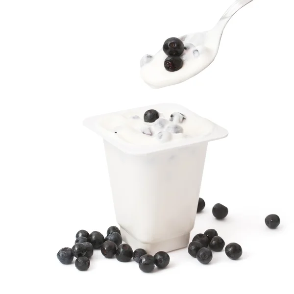 Blåbär yoghurt — Stockfoto