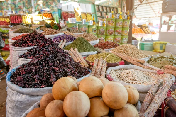 Karkade Herbs Nuts Local Fruit Market Egypt — Stock Photo, Image