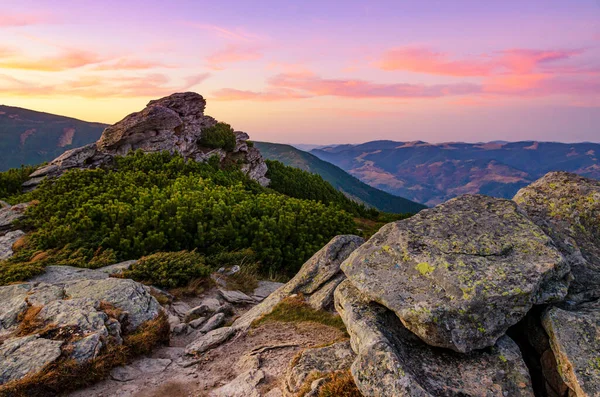 Mountain Sunset Landscape Colorful Landscape Mountain Top — Fotografia de Stock