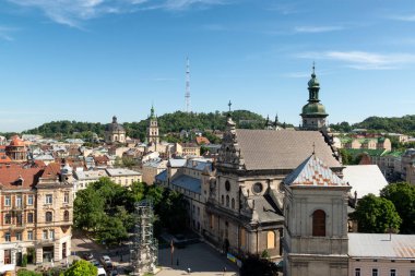View from above on the Bernardine monastery in Lviv, Ukraine