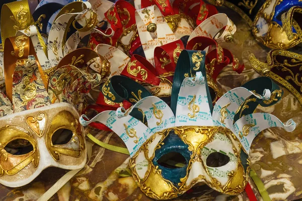 Colorful Venetian Masks Traditionale Souvenirs Craft Venice Italy — Stockfoto