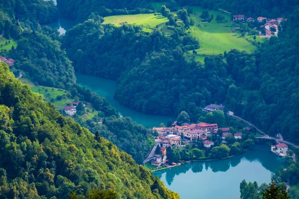 Magic River Valley Beautiful Soca Valley Slovenia Picturesque Most Soci — Stock fotografie