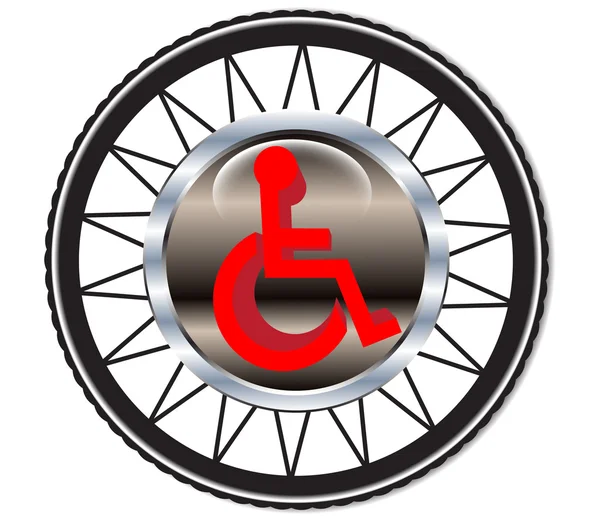 Handicap teken op de achtergrond van wheels.vector — Stockvector