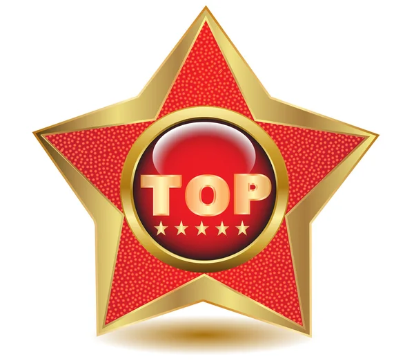Gold star top icon.Vector — Stock Vector