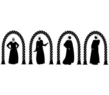 siluetleri moda Müslüman Arap woman.vector