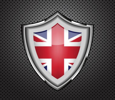koruma metal kalkan İngiltere flag.vector