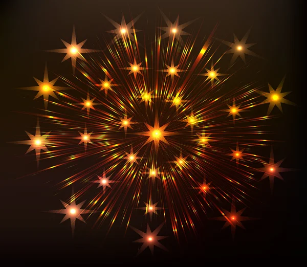 Red festive fireworks — Stock Vector