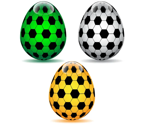 Couleur soccer Oeufs de Pâques — Image vectorielle