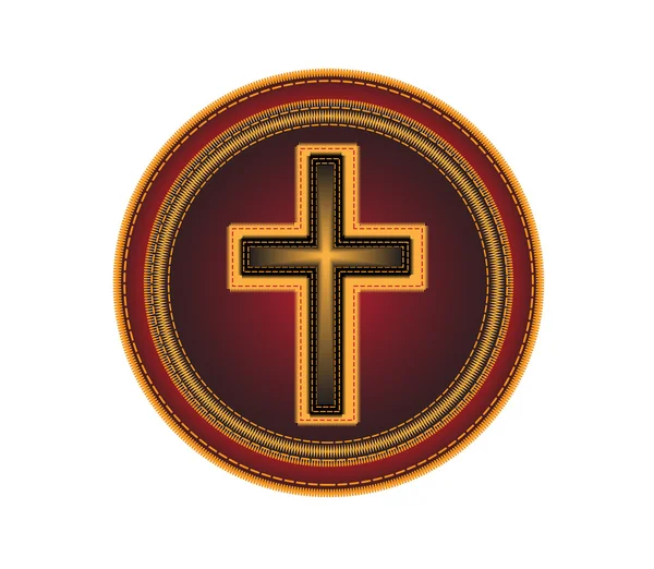 刺繍ボタン宗教 cross.vector — ストックベクタ