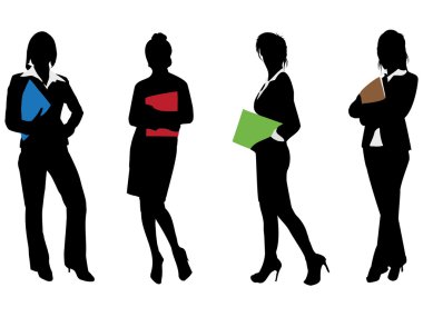 genç iş bayanlar silhouettes