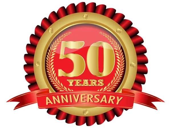 50 yıl yıldönümü altın etiket şeritler