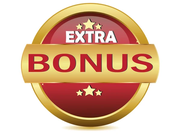 Golden extra bonus button — Stock Vector