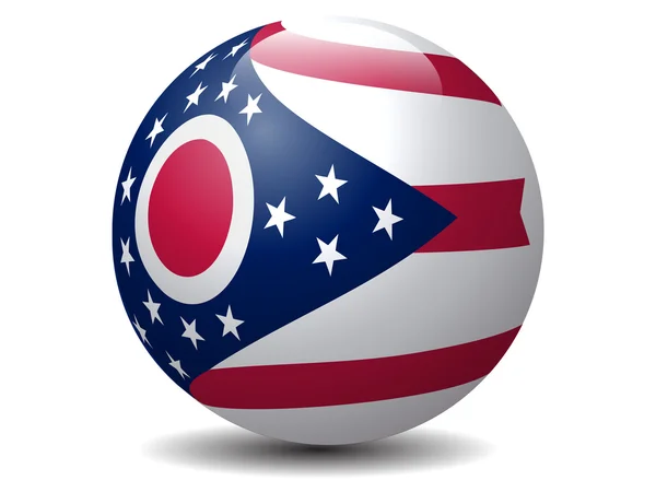 Ohio state flagga globe.vector — Stock vektor