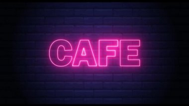 3d Render Animasyon Neon Metin CAFE