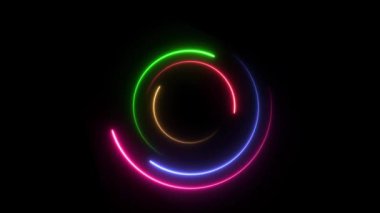 3B canlandırma Renkli Yumuşak Neon Halkalar Arkaplanı