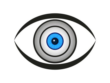 Mavi insan gözünün makro görüntüsü doğrudan kameraya bakıyor.