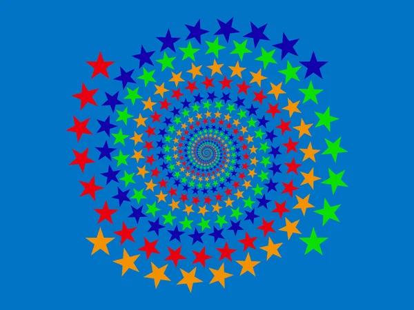 Medio Tono Circular Forma Punteada Estrella Color Vector — Vector de stock