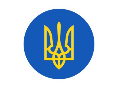 Ukrayna arması ulusal amblemi mühürlüyor. Vektör