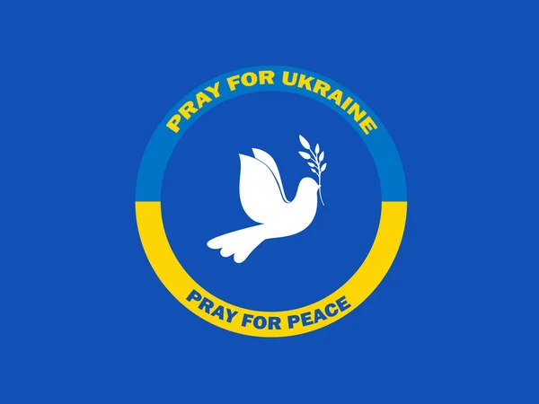 Priez Pour Emblème Ukraine Avec Une Colombe Paix — Image vectorielle