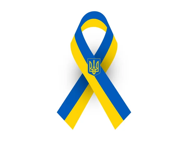 Yellow Blue Colors National Flag Ukraine Support Patriotic Ukranian Ribbon — Stok Vektör