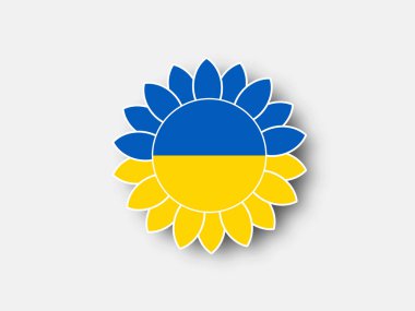 Ukrayna ayçiçeği. Ukrayna 'ya destek ve direnişin sembolü. Vektör