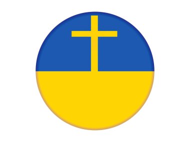 Christian Cross ve Ukrayna bayrağı. Vektör
