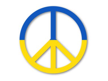 Ukrayna Bayrak Renkleri 'nde barışın sembolü. Vektör