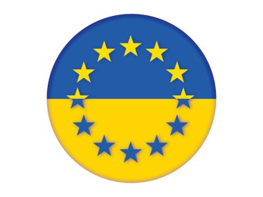 Ukraine joining European Union concept. Ukrainian flag background. Vector