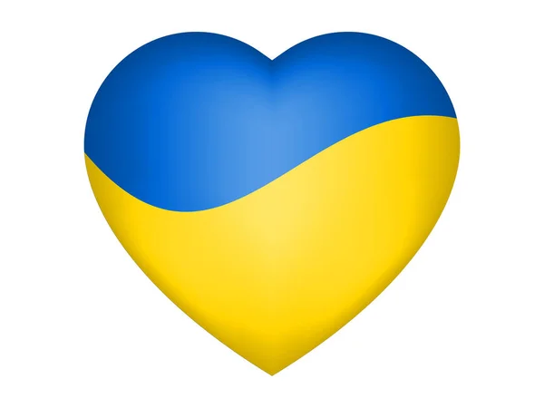 Kalp Şeklinde Ukrayna Bayrağı Simgesi Vektör — Stok Vektör