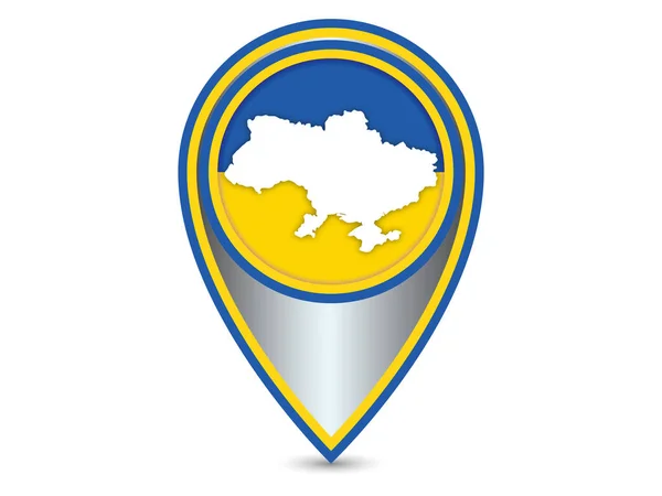Ukrayna Bayrak Haritası Konum Ğnesi Vektör — Stok Vektör