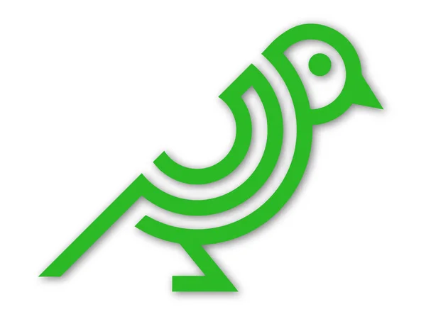 Vogel Einfaches Modernes Logo Grüne Linie Kunstsymbol Vektor — Stockvektor