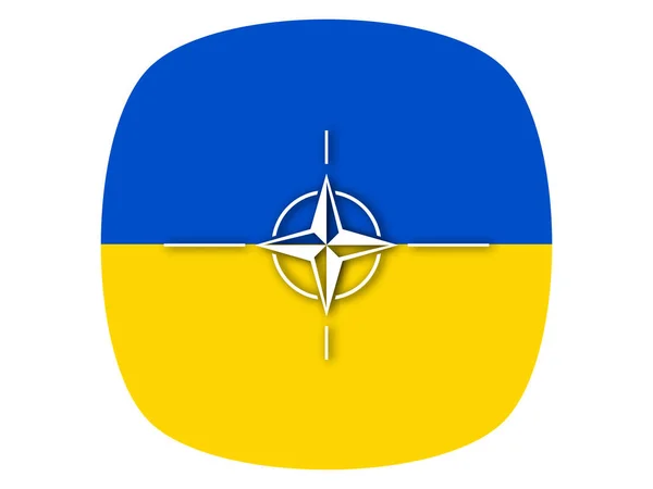 Drapeau Ukraine Rejoignant Alliance Otan Vecteur — Image vectorielle