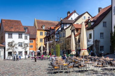 meersburg Konstanz Gölü üzerinde pazar meydanında bakan