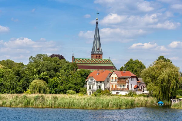 The church roof in the Brandenburg town Geltow — Stock Photo, Image